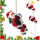 Decoración animada musical de Papá Noel escalando para divertirse en las fiestas navideñas