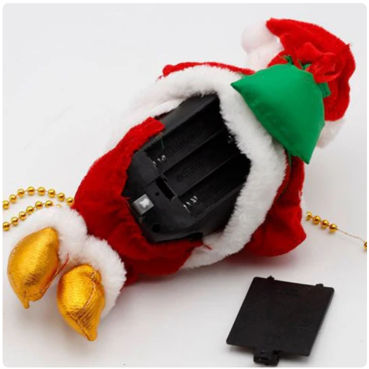 Decoración animada musical de Papá Noel escalando para divertirse en las fiestas navideñas